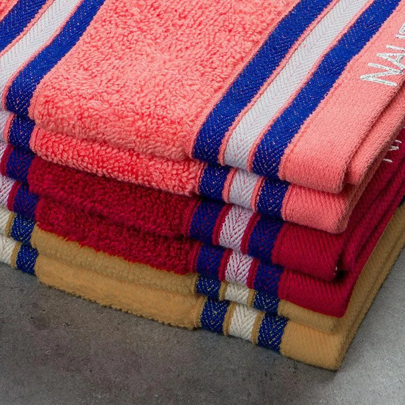 Nautica Dove Dual Down Cotton Hand Towel (Beige, Coral & Burgundy) - Set Of Six media 4