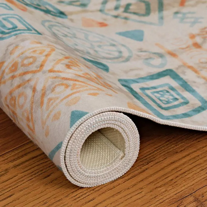 Silmarillion Abstract Polyester Anti-Skid Carpet - Blue & Orange media 4