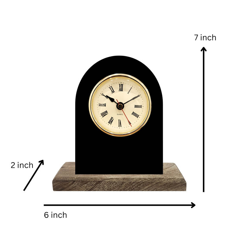 Tempus Luxe Iron & Mango Wood Table Clock media 5