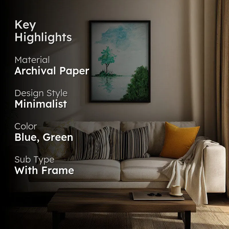 Verdant Shades Archival Paper Wall Art With Frame media 2