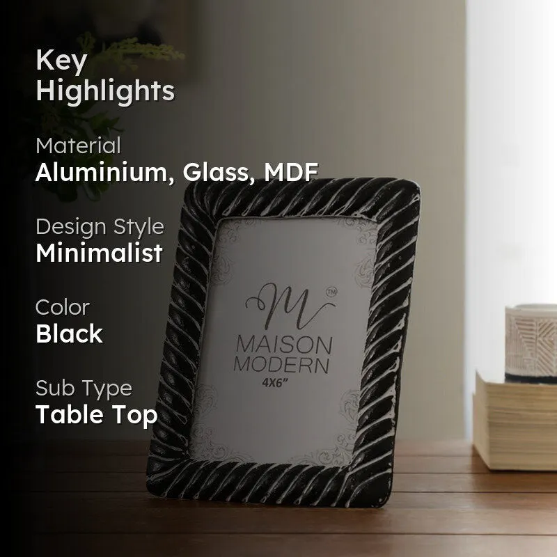 Casa Aluminium & Glass Photo Frame - Black media 2