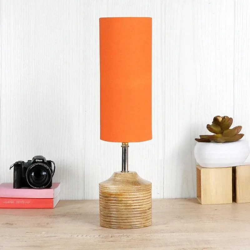 Solids Galore Fabric Table Lamp - Orange,Brown media 4
