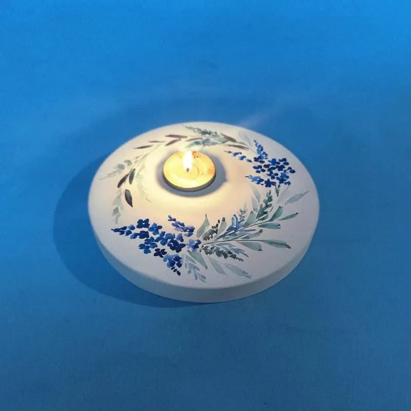 Lavenda Flora Handpainted Tealight Candle Holder media 4