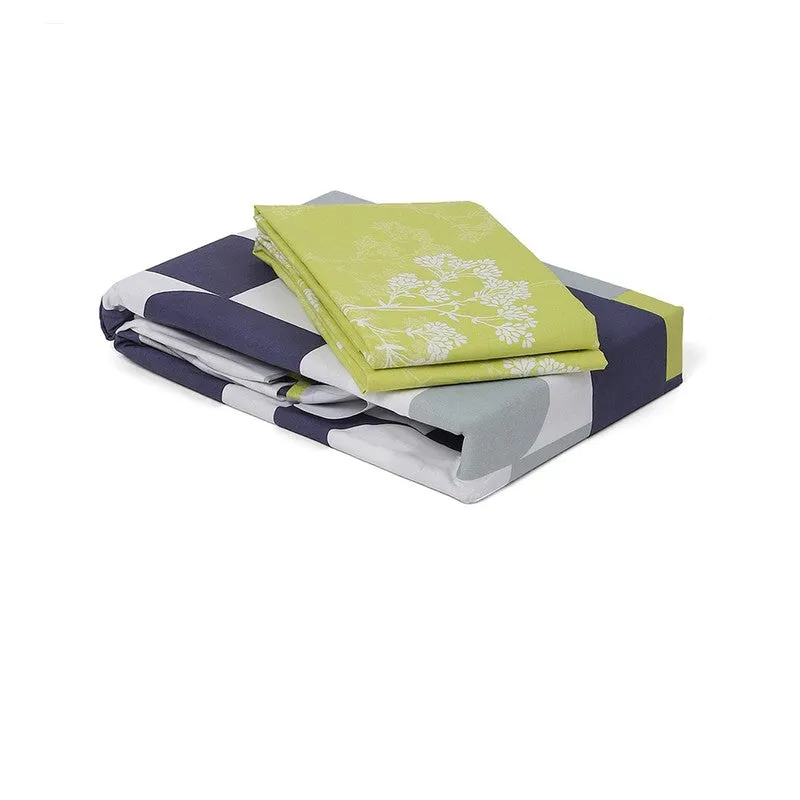 Monte Carlo Multi Blocks Cotton Bedsheet (Blue,Green) - 104 TC media 8