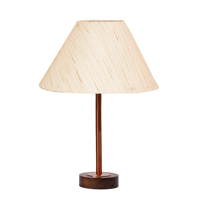 Cotin II Rodin Wooden Table Lamp - OffWhite,Copper,Brown media 4