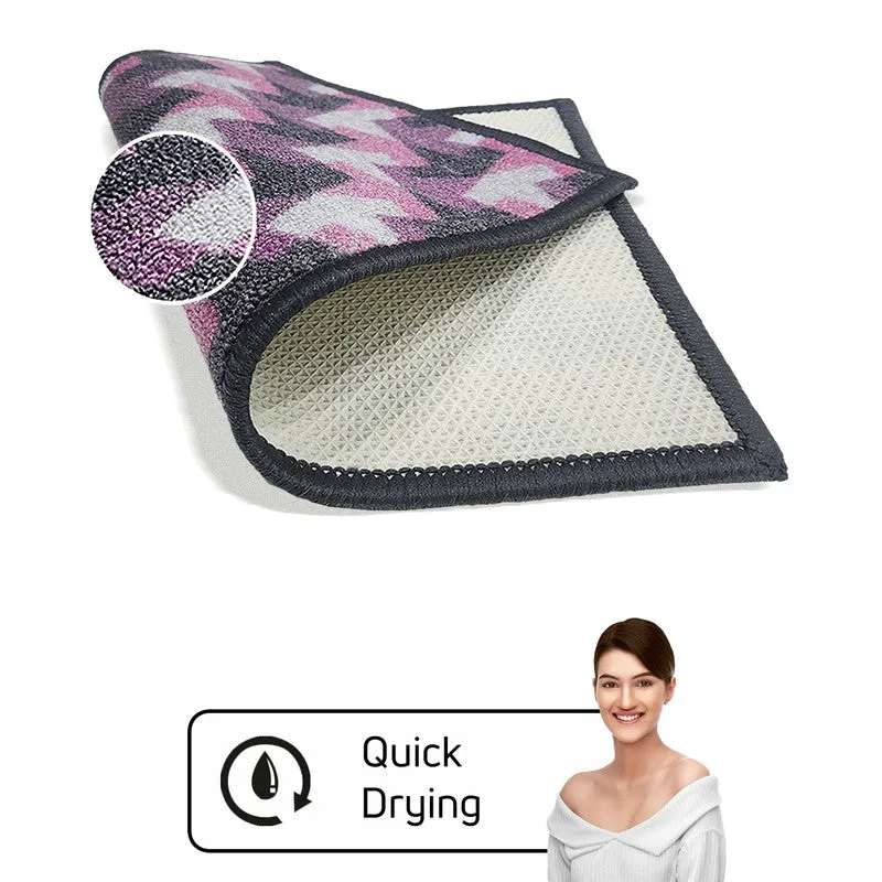 Niro Geometric Nylon Door Mats - Purple,Pink media 4