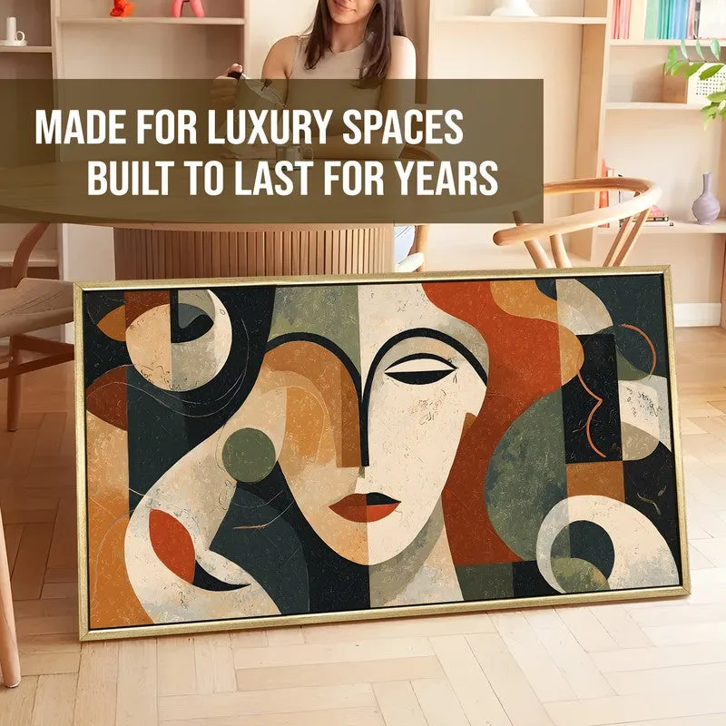 Modern Visage Canvas Wall Painting With Frame media 5