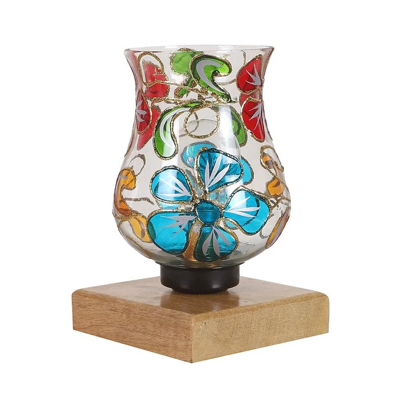 Embera Mosaic Glass Table Lamp With Wooden Base - Multicolor media 6