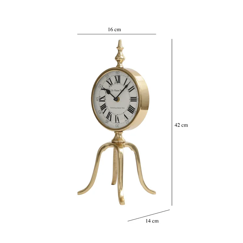 Nora Antique Aluminum Table Clock - Gold media 5