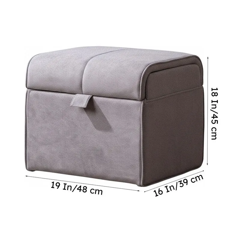 Dotty Polyster Ottomans (Grey,Beige) - Set Of Two media 11
