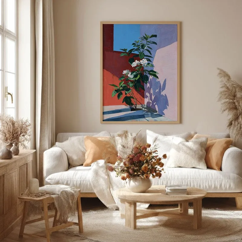 Sunset Stem Canvas Wall Painting - Brown Frame media 4
