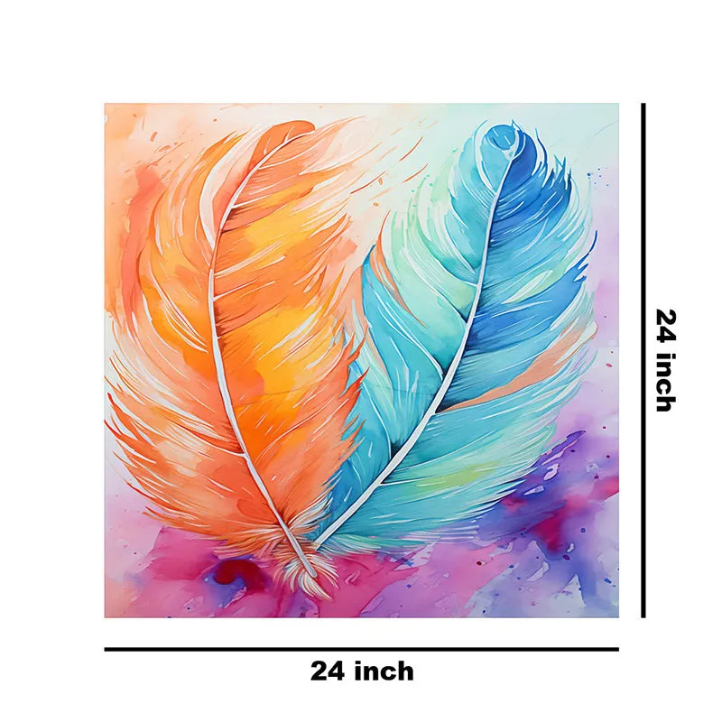 Feathers Watercolor Wall Painting media 8
