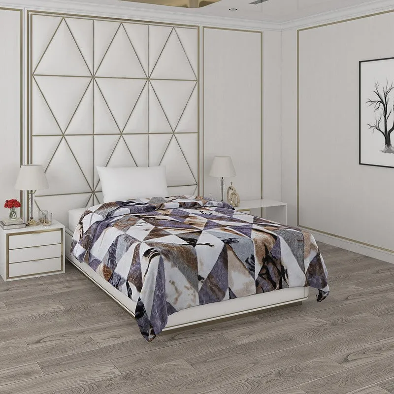 Monte Carlo Rustic Harmony Blanket (Grey,White)- 550 GSM media 1