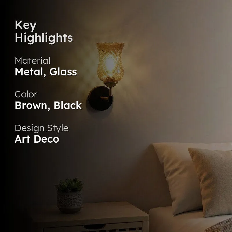 Golden Shine Decorative Glass Wall Lamp media 2