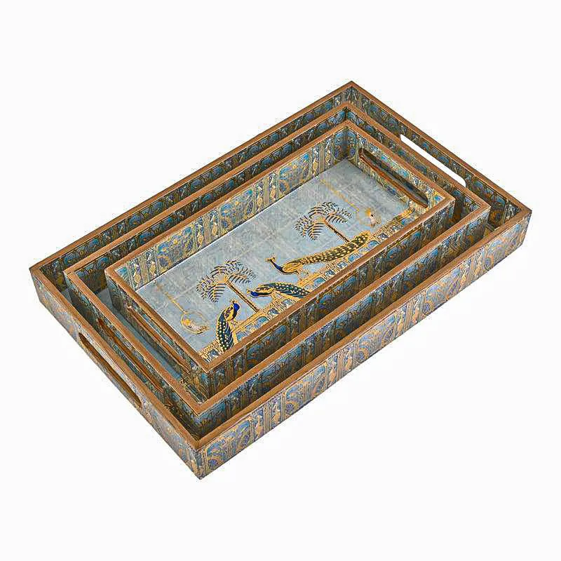 Chitramayi Wood Serving Tray - Set Of Three media 4
