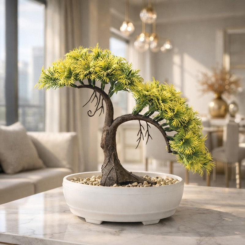 Emozen Bonsai Artificial Plant With Plastic Pot - 0.8 Feet