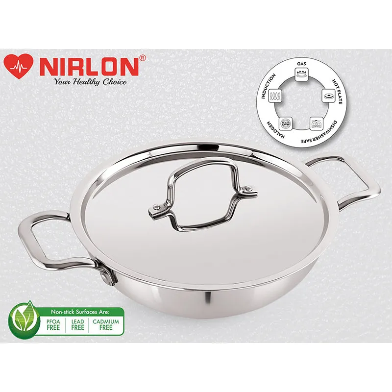 Nirlon Kadhai With Lid - 1500 mL/8 Inches media 7