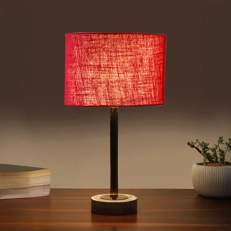 Sienna I Rodin Wooden Table Lamp - Maroon,Gold,White media 1