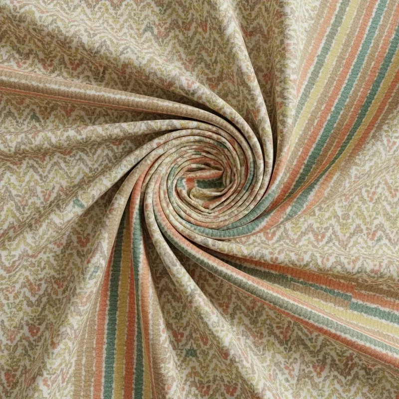 Vance Abstract Cotton Bedsheet (Green,Peach) - 180 TC media 5