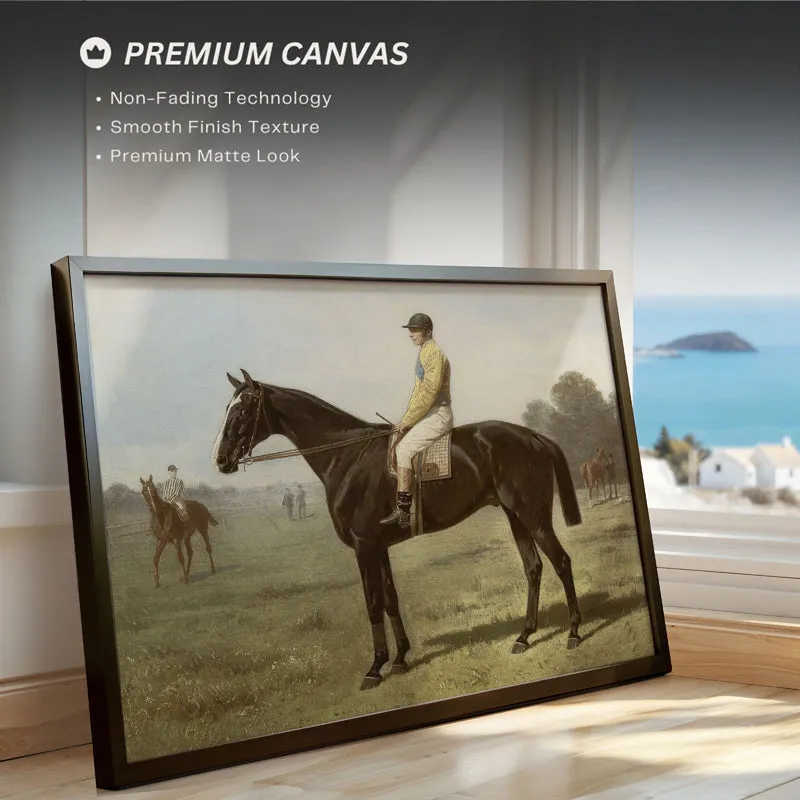 Horse & Rider Wood Wall Art With Frame - Black media 4