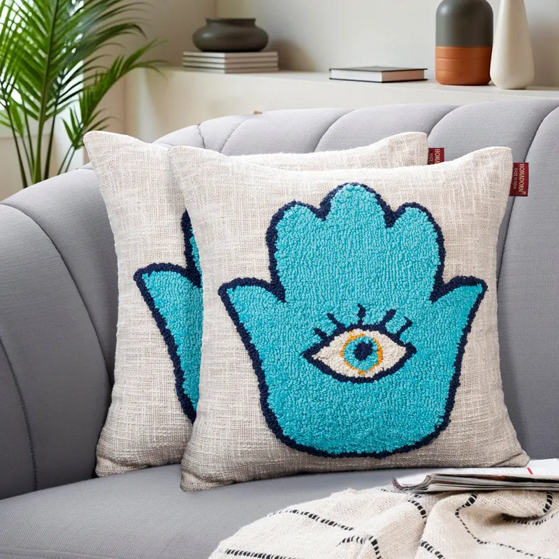 Palm Tufted Cushion Cover Set - Set Of Two media 1