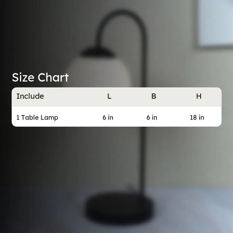 Petit Soleil Solid Moon LED Iron Table Lamp - White,Black media 7