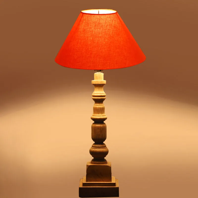 Cotin II Arbor Wooden Table Lamp - Orange,Brown media 5