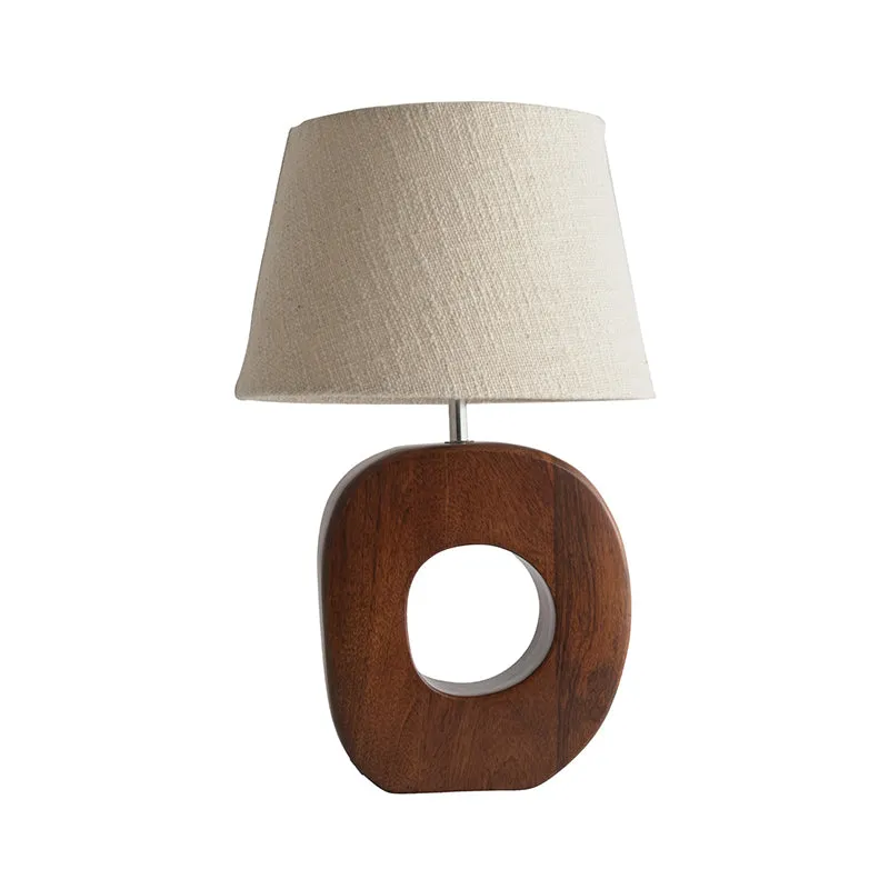 Serenna Wooden Table Lamp - Brown,Beige media 6