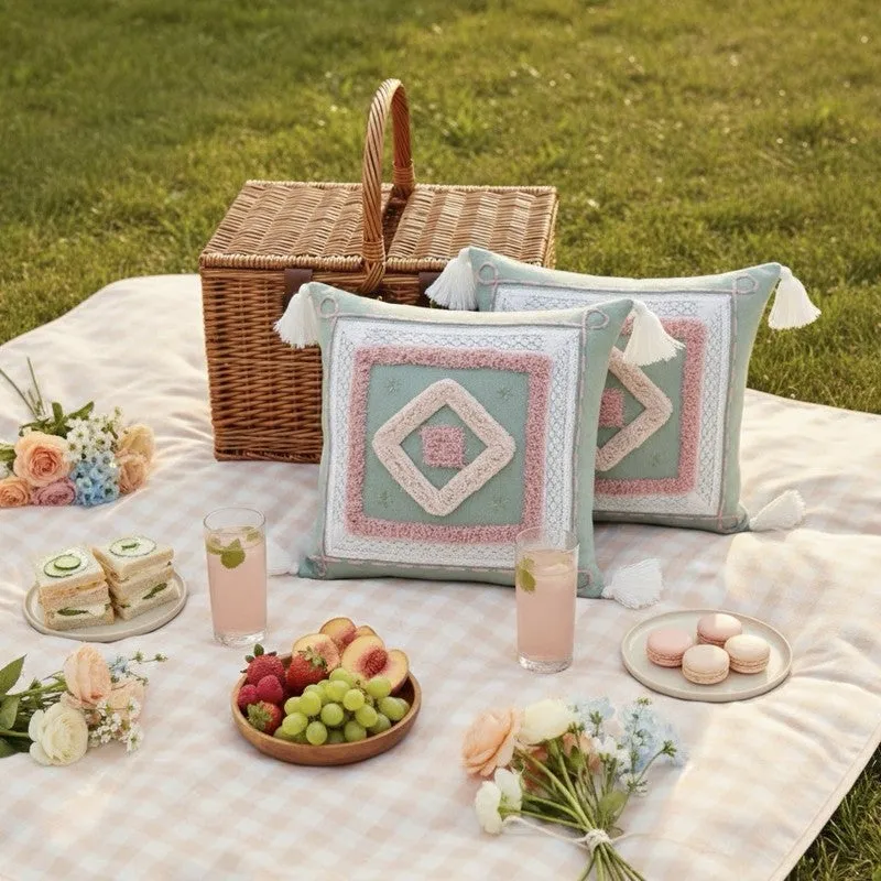 Calm Square Tufted Cushion Covers - Set Of Two media 3