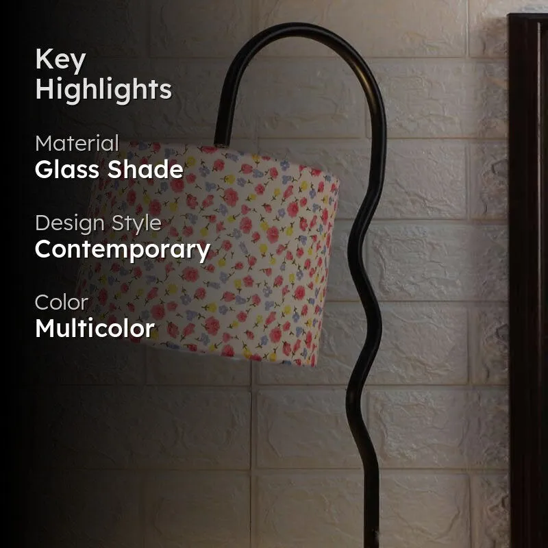 Floral Burst Decorative Glass Table Lamp - Multicolor media 2
