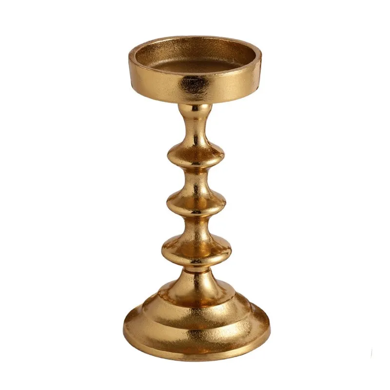 Elegant Pedestal Candle Holder - Gold media 5