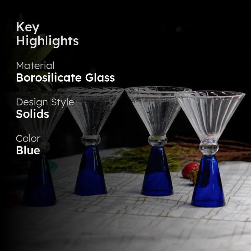 Midnight Blue Goblet Cocktail Glasses(120 mL) - Set Of Four media 2