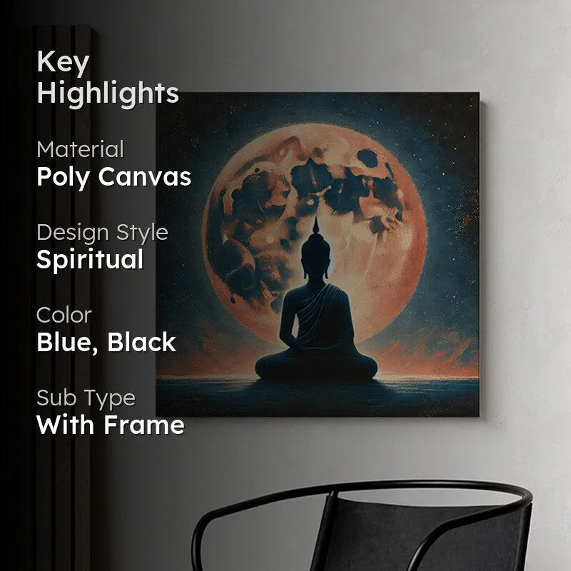 Buddha And Moonlit Sky Wall Painting media 2