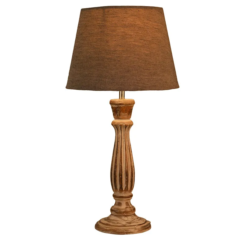 Whittle Cone Cotton Table Lamp - Grey media 3