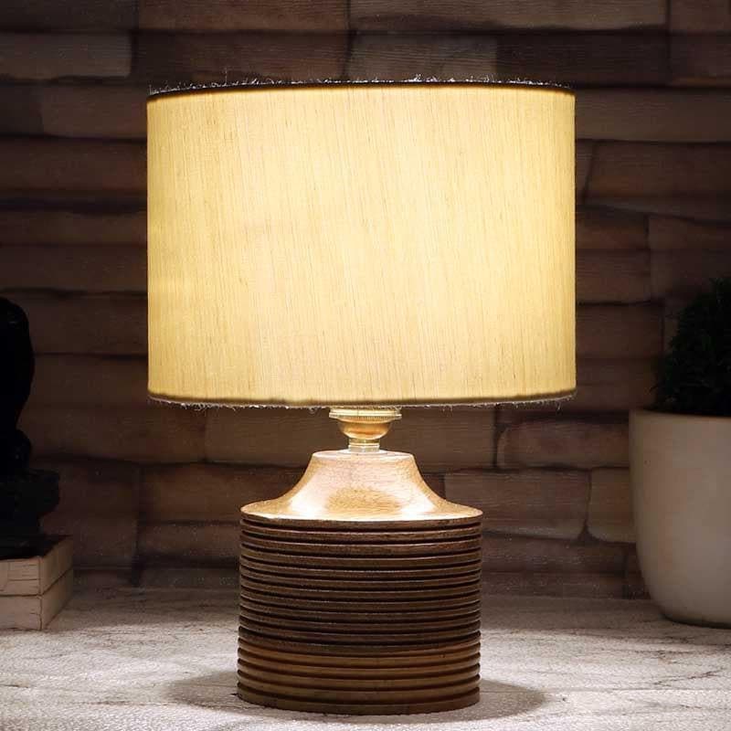 Bibboti Ribbed Fabric Table Lamp - Beige,Brown