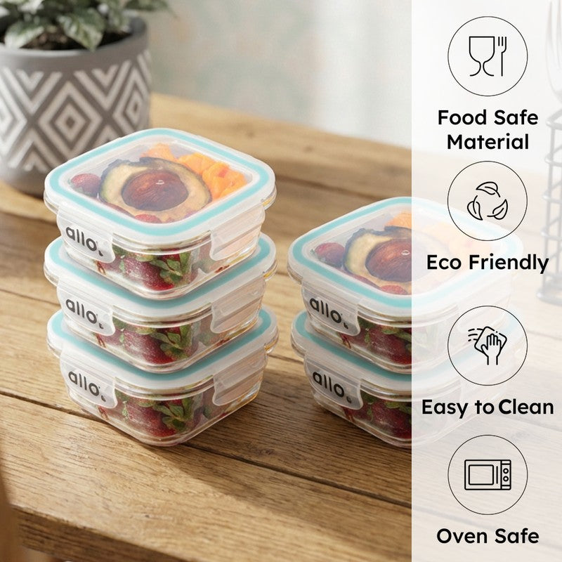 Pakta Leak Proof Glass Lunch Box (550 mL Each) - Set Of Five