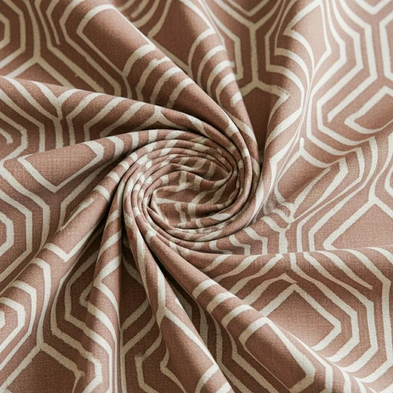 Akoya Geometric Cotton Bedsheet (Pink) - 200 TC media 5