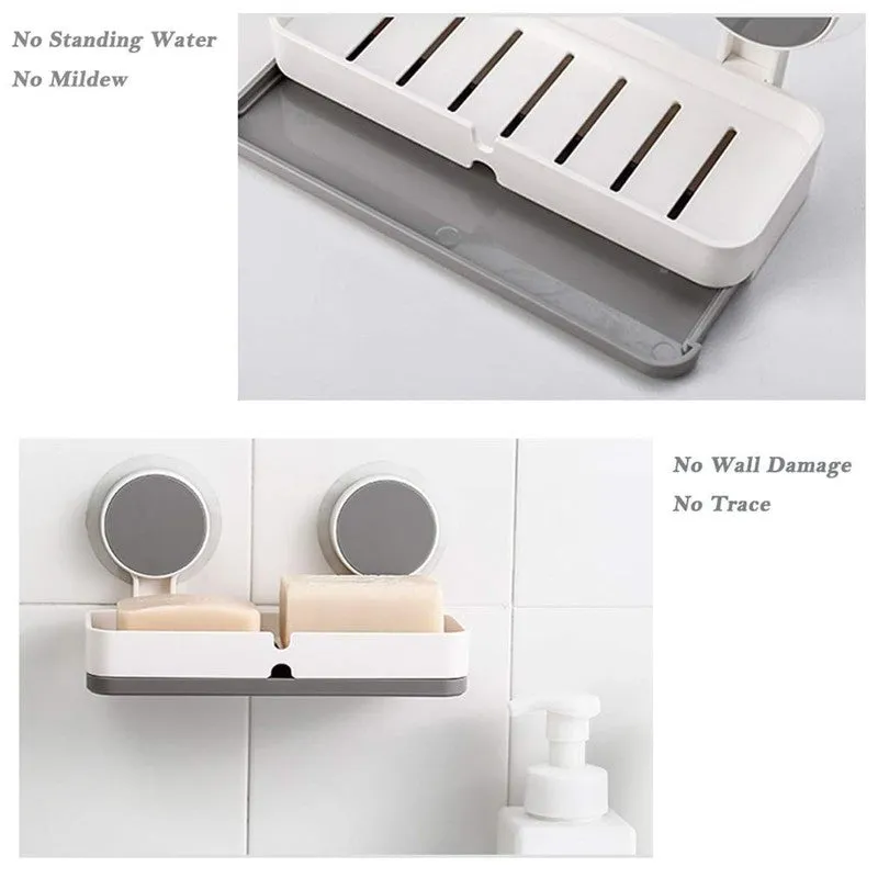 Non-Drill Wall Mounted Soap Rack with Drain Tray media 6