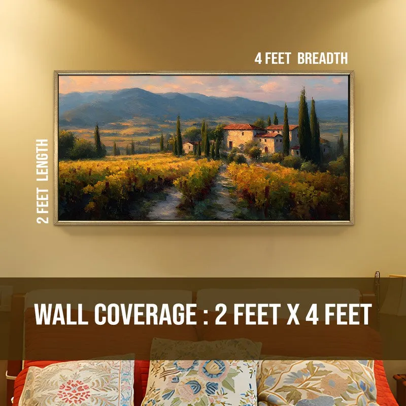 Tuscan Reverie Canvas Wall Painting With Frame media 8