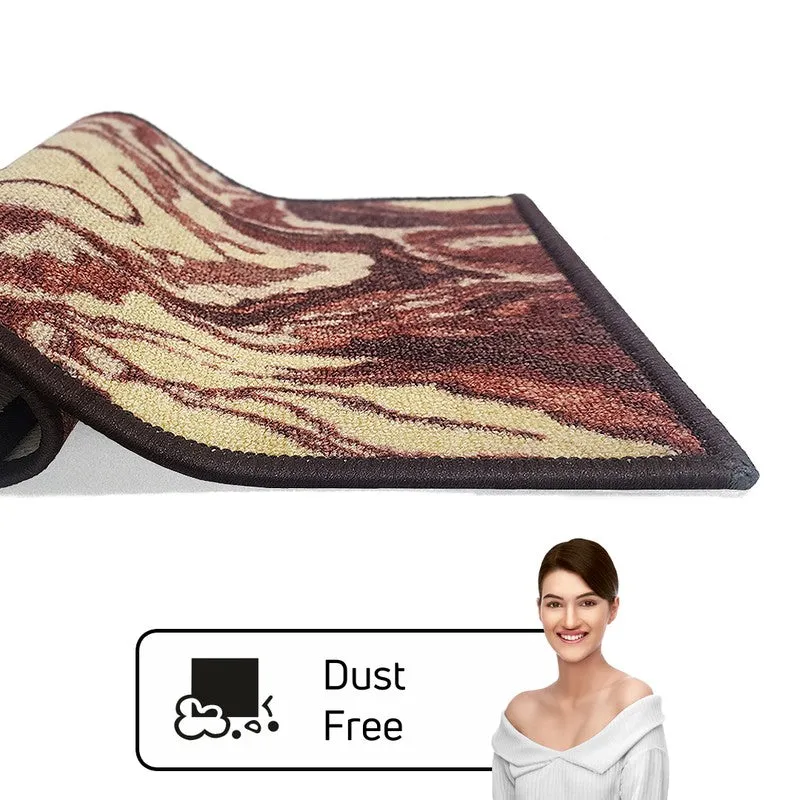 Pavo Abstract Nylon Door Mats - Brown,Beige media 5