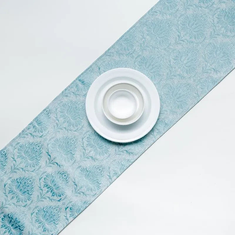 Pierre Paisley Jacquard Table Runner- Blue media 3