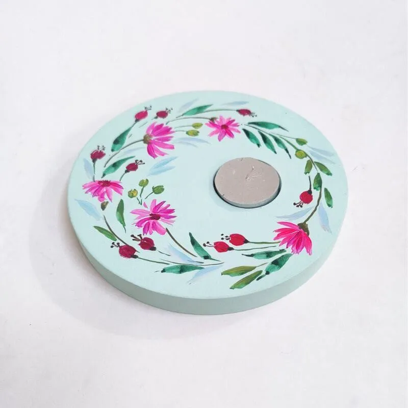 Pink Rosa Handpainted Tealight Candle Holder media 3