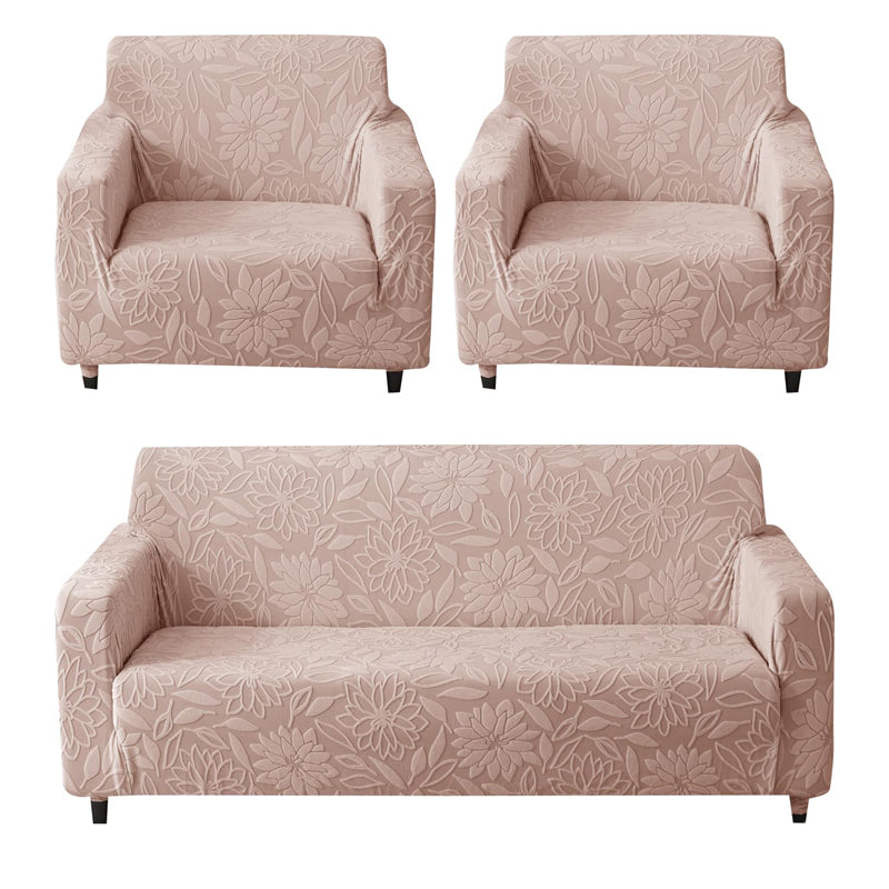Camellia Jacquard Sofa Cover - Pink media 5