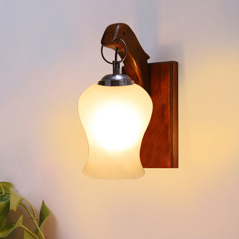 Estrella Glass & Wooden Wall Lamp