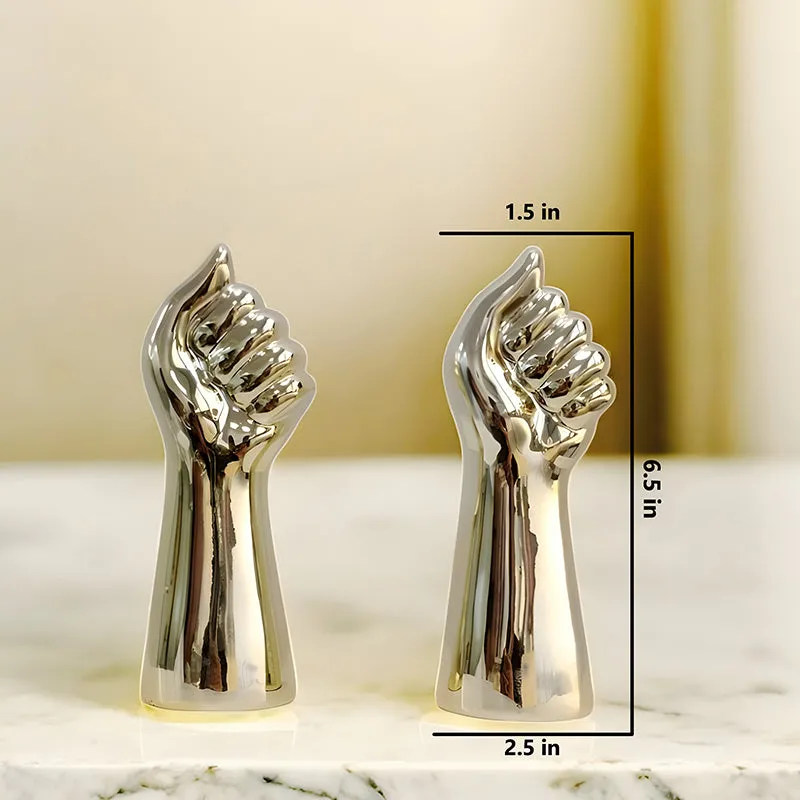 Hand Bouquet Vase (Gold) - Set Of Two media 7