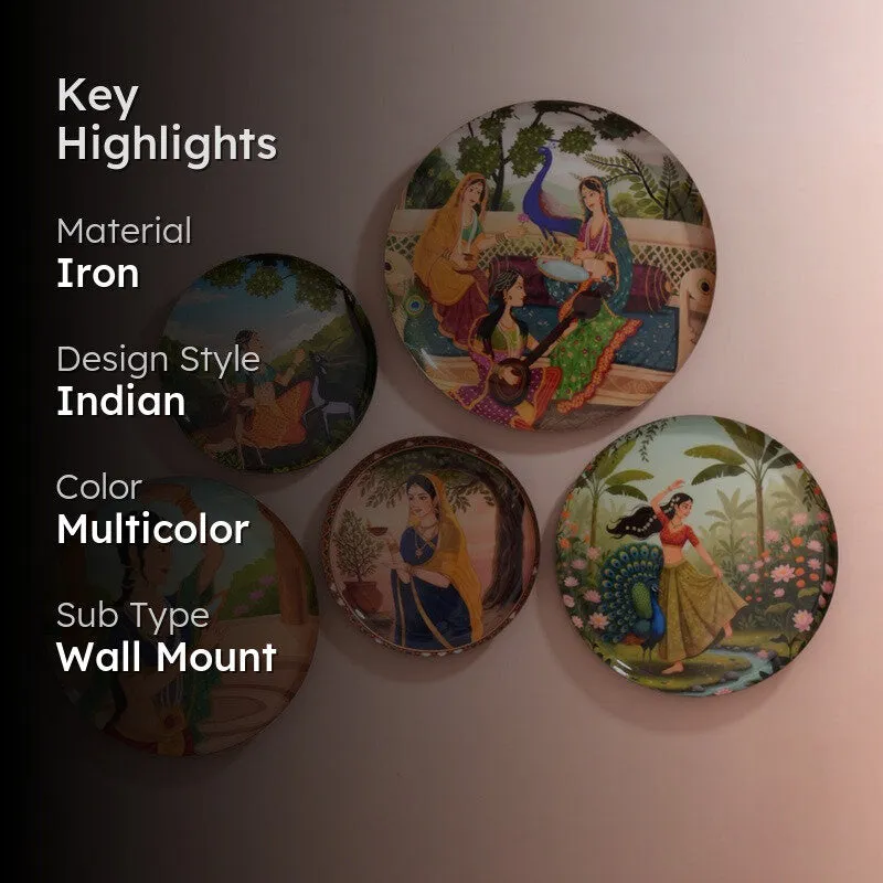 Royal Jharokha Wall Plates - Set of Five media 2
