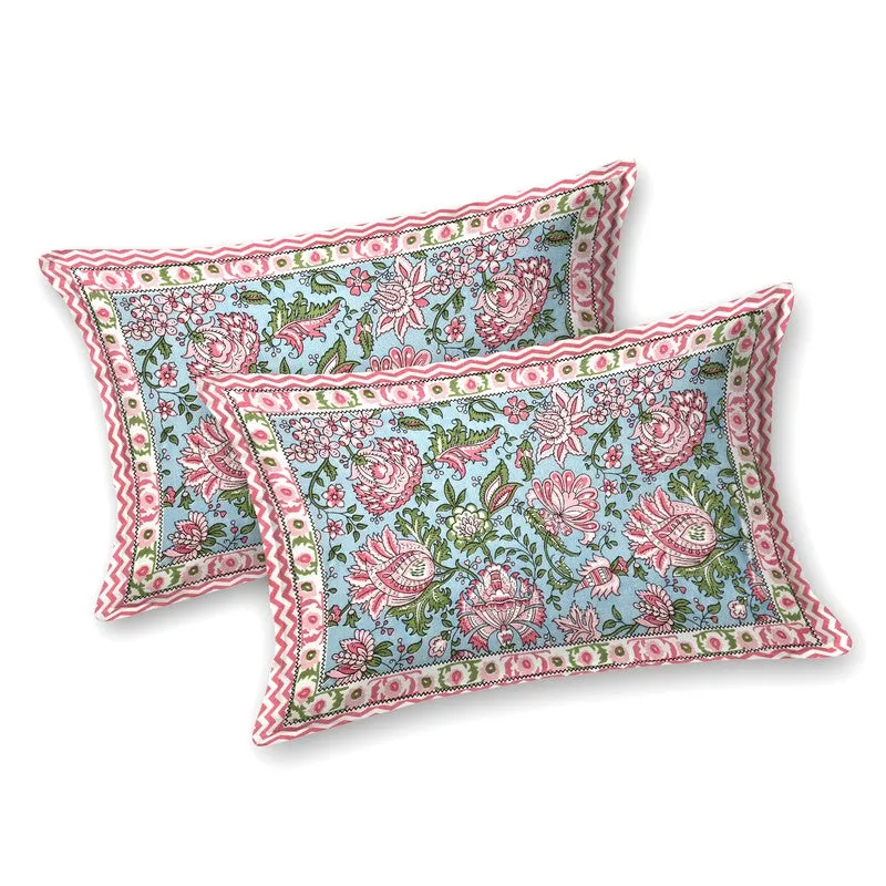 BlossomAura Cotton Bedsheet (Light Pink) - 144 TC media 3