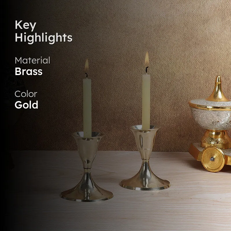 Vintage Luma Brass Candle Holder - Set Of Two media 2
