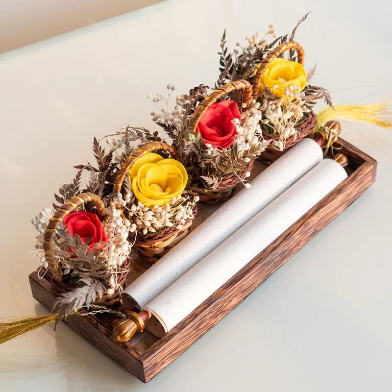 Tritona Mini Floral Basket (Red & Yellow) - Set Of Six media 4