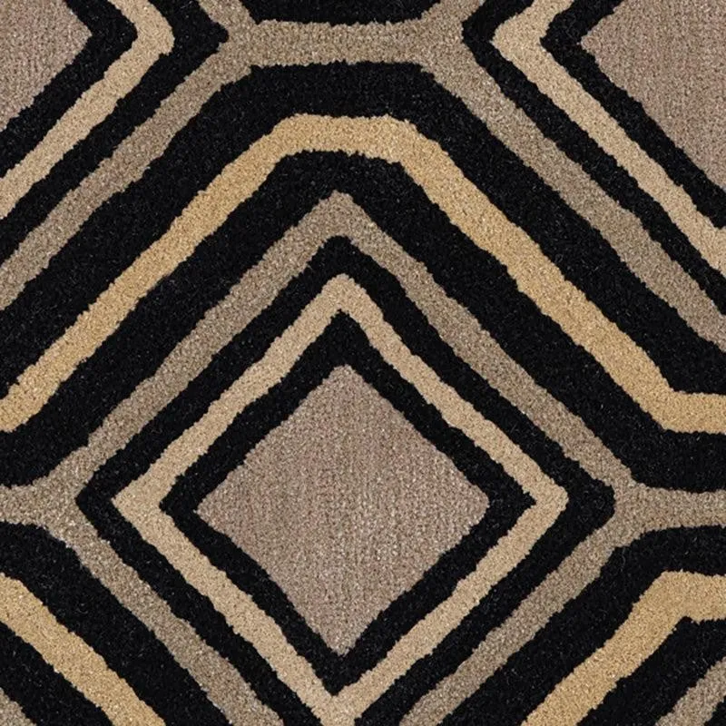 Faramir Hand Tufted Geometric Wool & Nylon Carpet - Black media 4